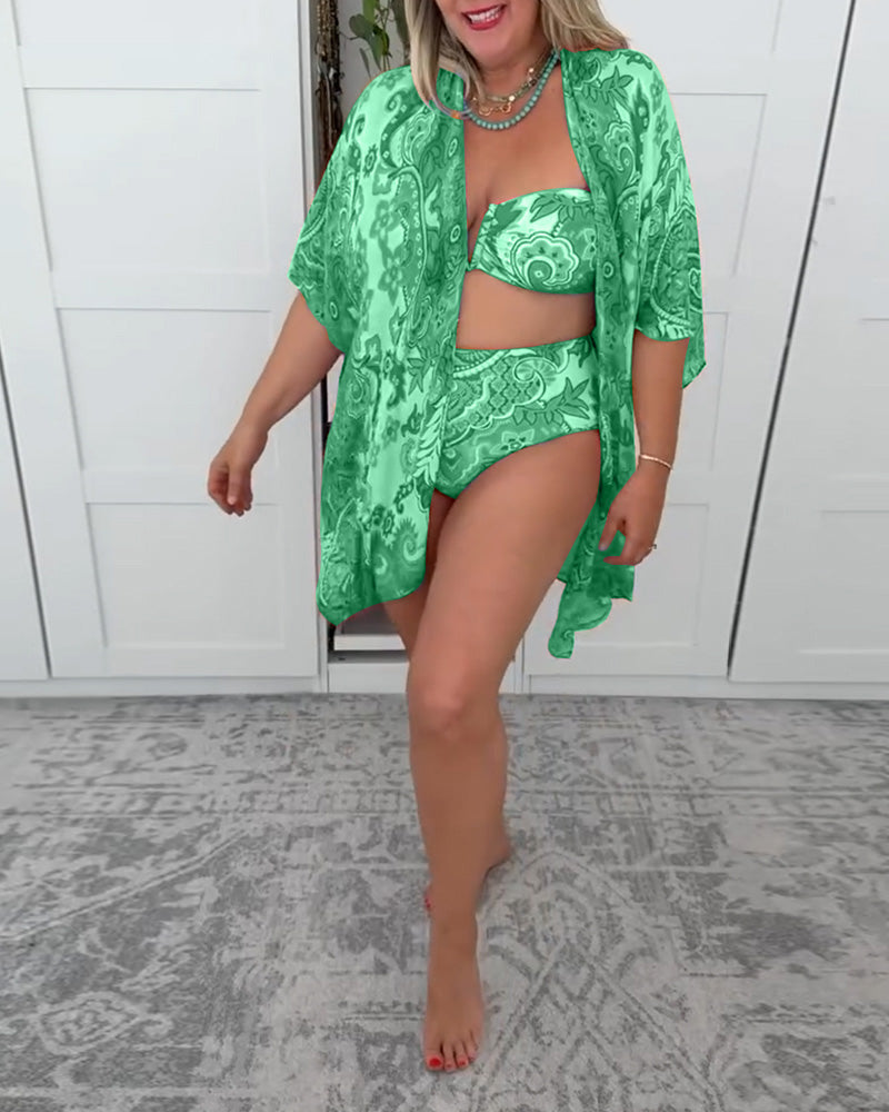 Three-Piece Vacation Swimsuit Set