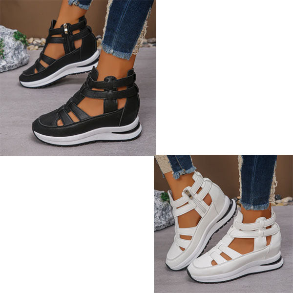 Stylish Lightweight Wedge Sandals with Convenient Side Zipper
