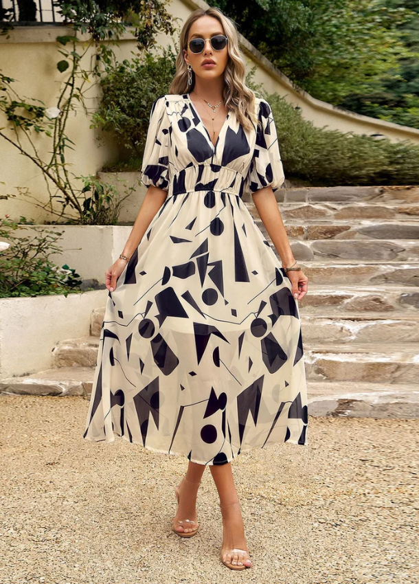Emma | Flattering Floral Midi Dress