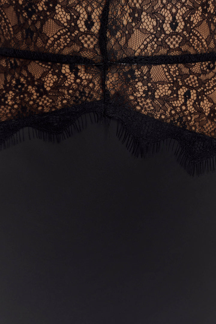Black Lace and Satin Dresses