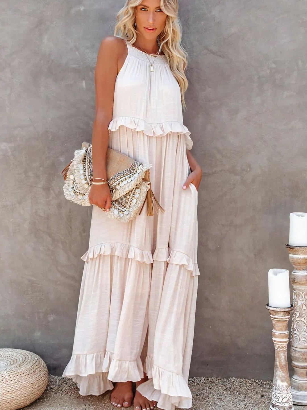 Iris | Ruffle Breeze Maxi Dress