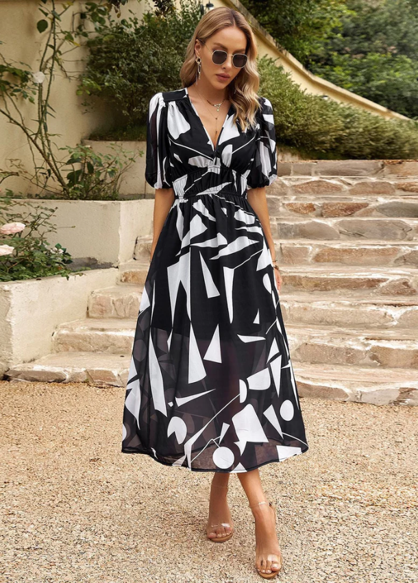 Emma | Flattering Floral Midi Dress