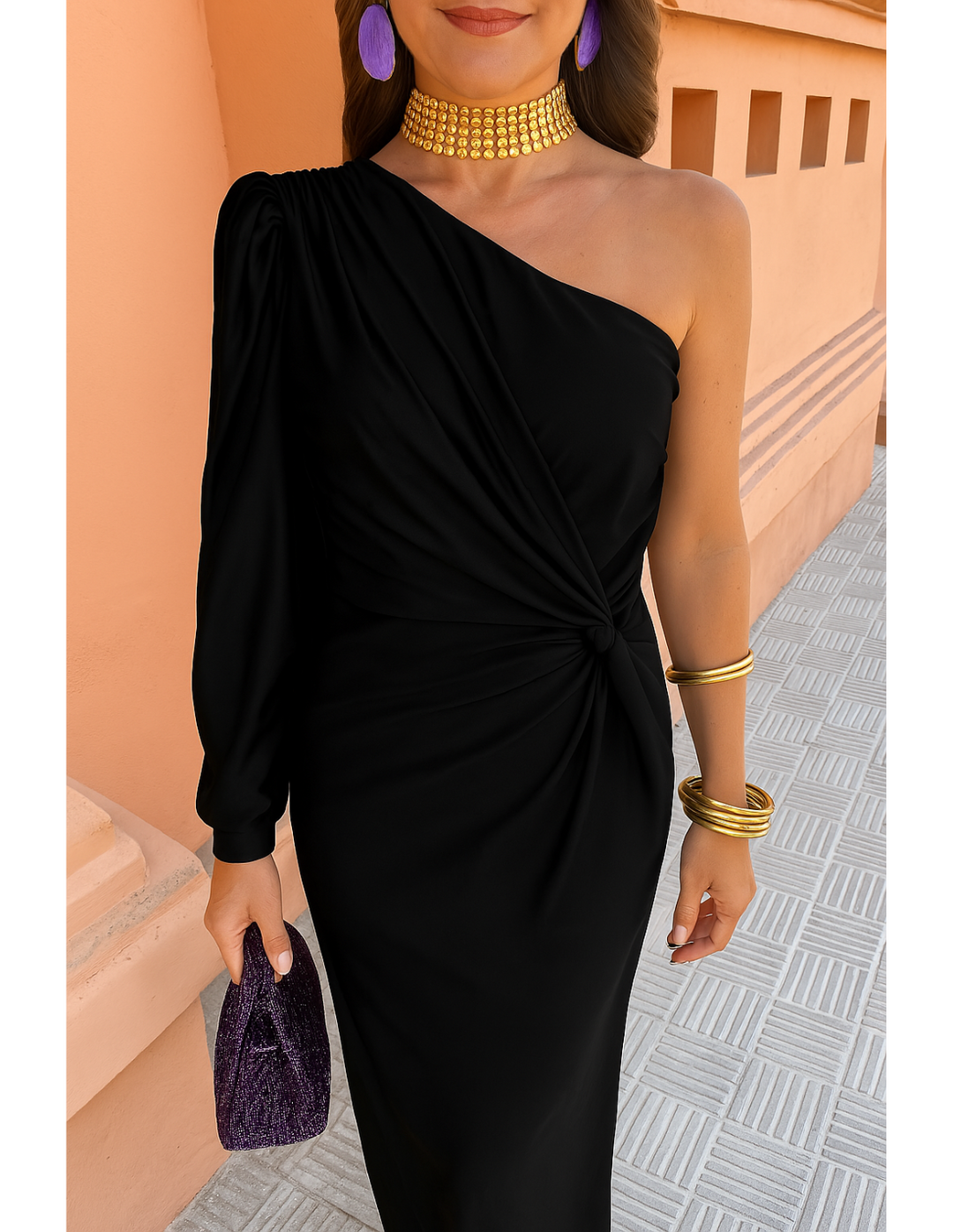 Alaysia™ | Women's Summer Long Black Dress