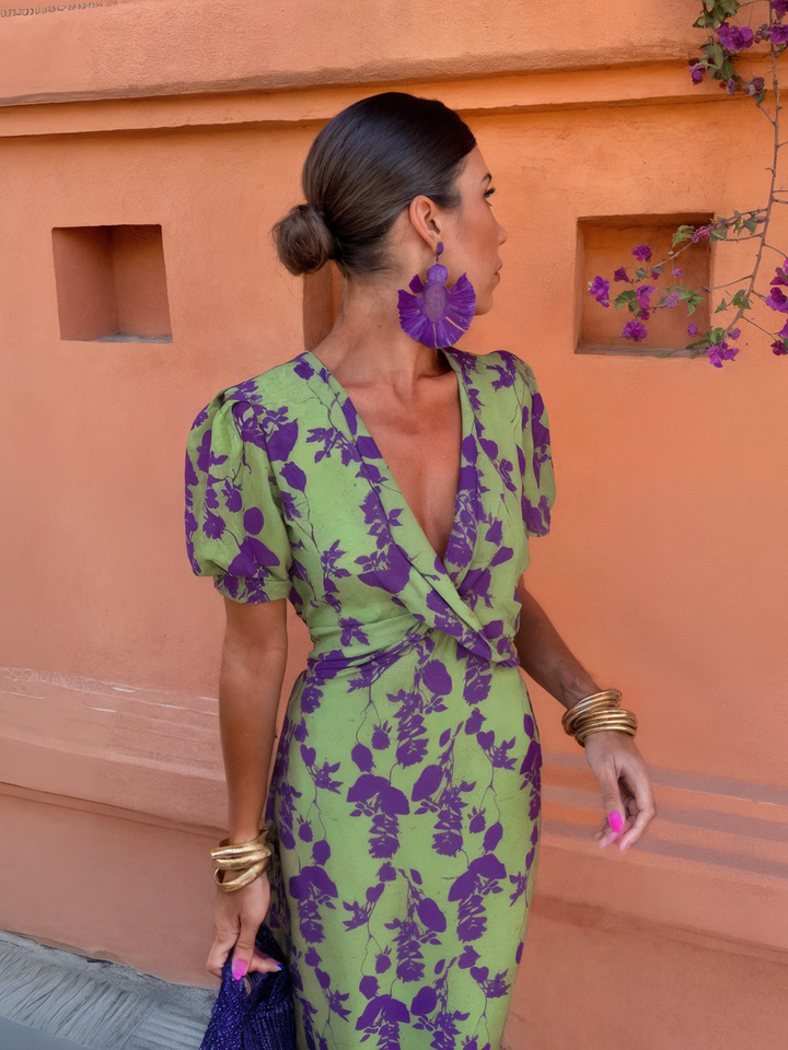 Danielle™ | Elegant Floral Midi Dress