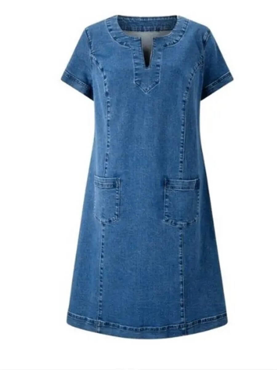 Jasmina | V-Neck Summer Denim Dress