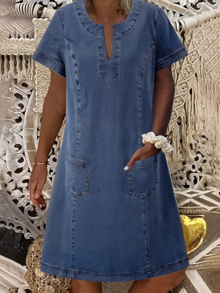 Jasmina | V-Neck Summer Denim Dress