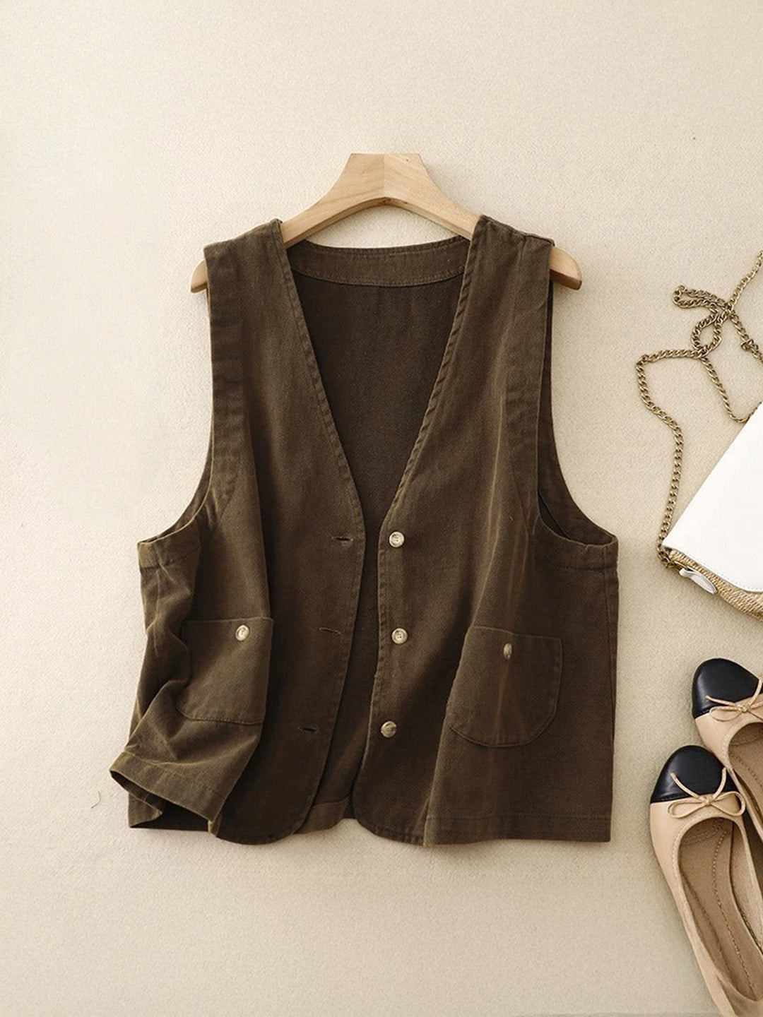 Ava Structured Linen Vest