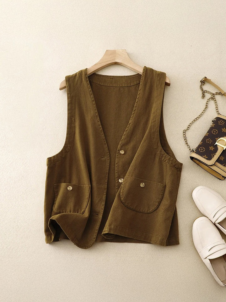 Ava Structured Linen Vest