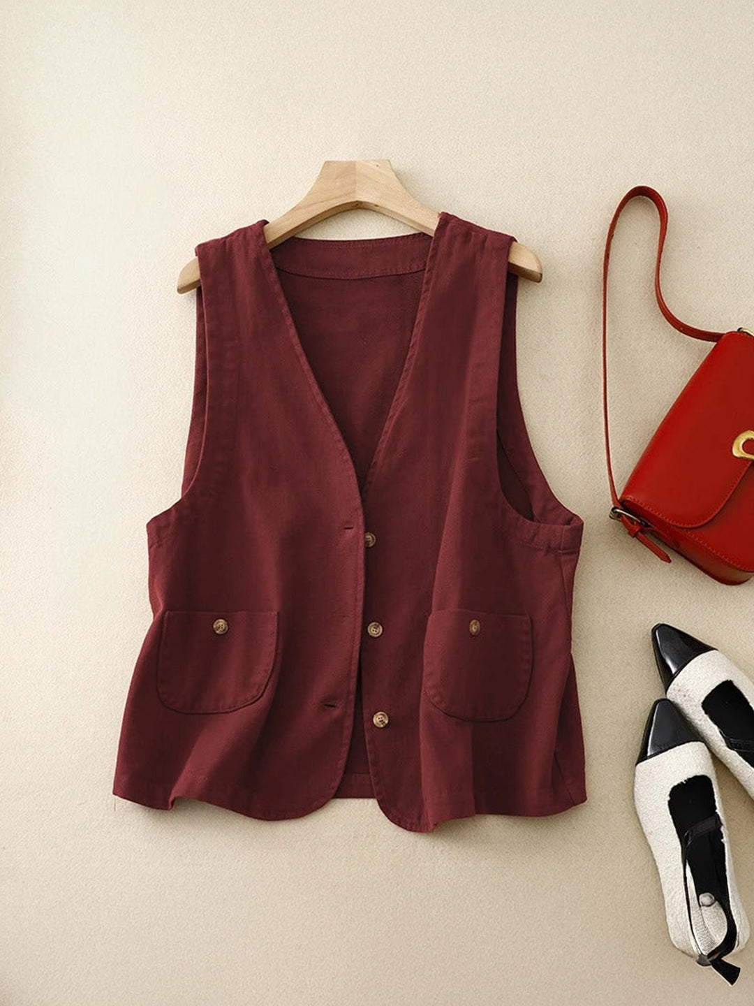 Ava Structured Linen Vest