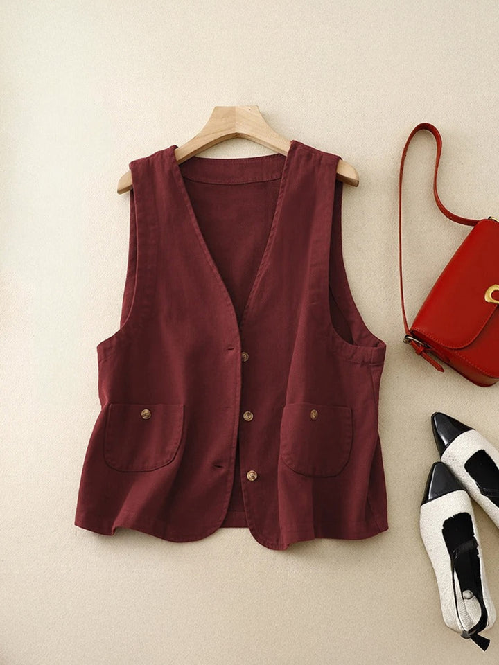 Ava Structured Linen Vest