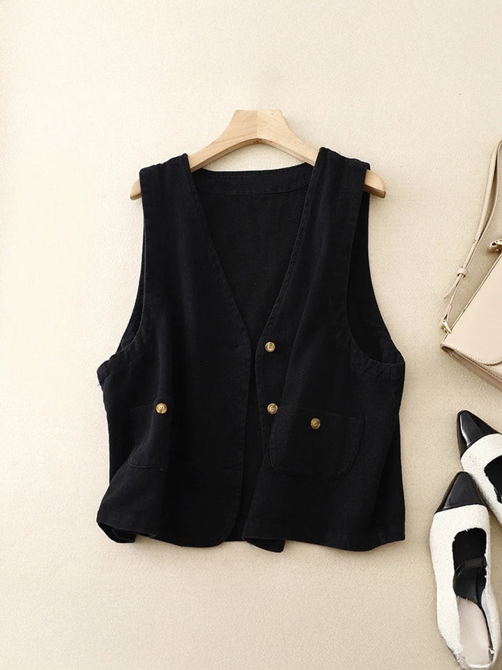 Ava Structured Linen Vest