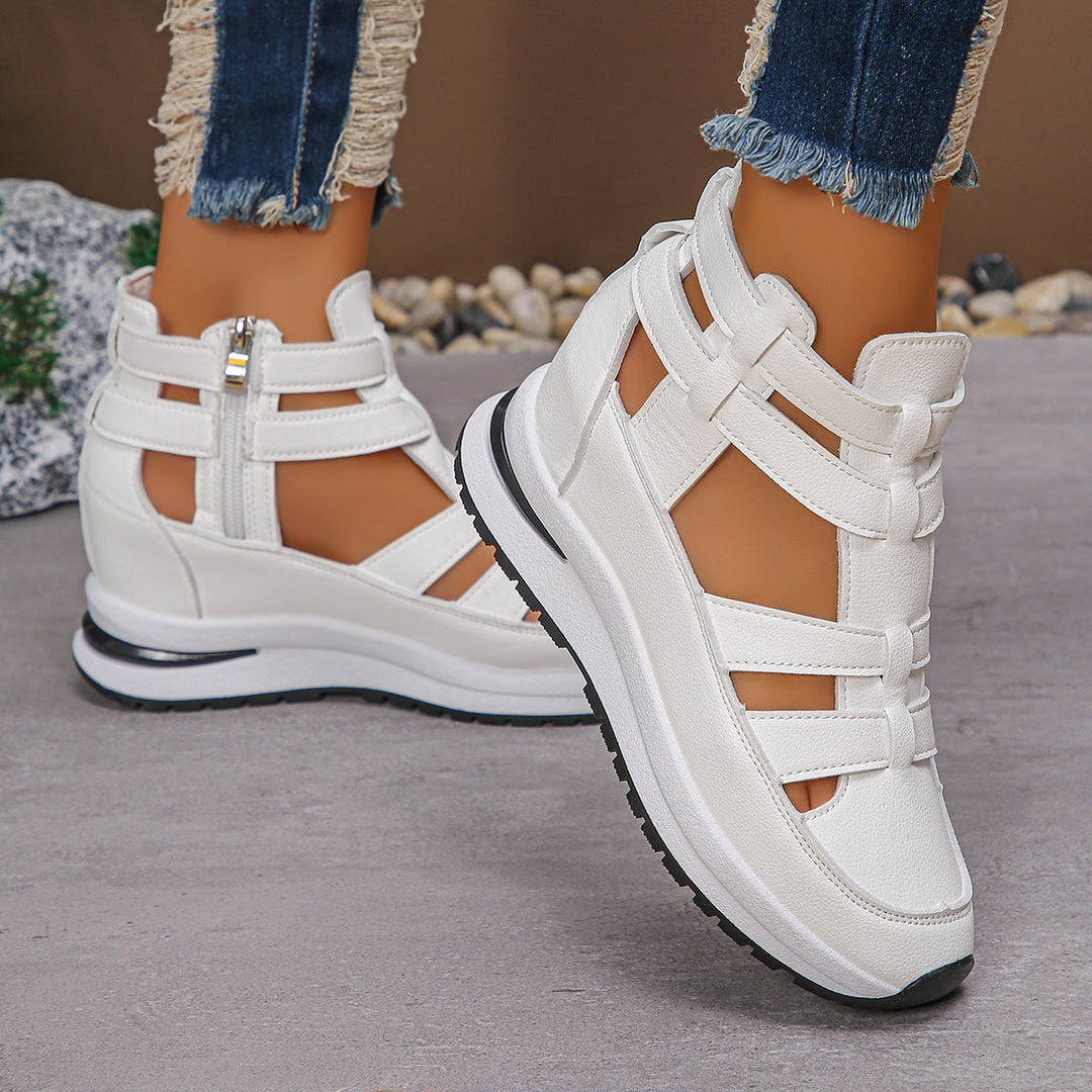 Stylish Lightweight Wedge Sandals with Convenient Side Zipper