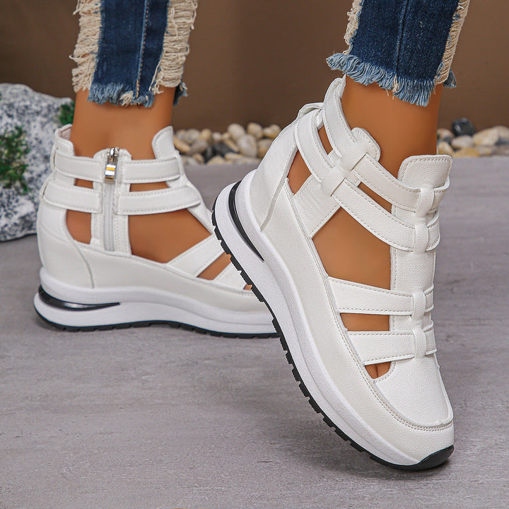 Stylish Lightweight Wedge Sandals with Convenient Side Zipper