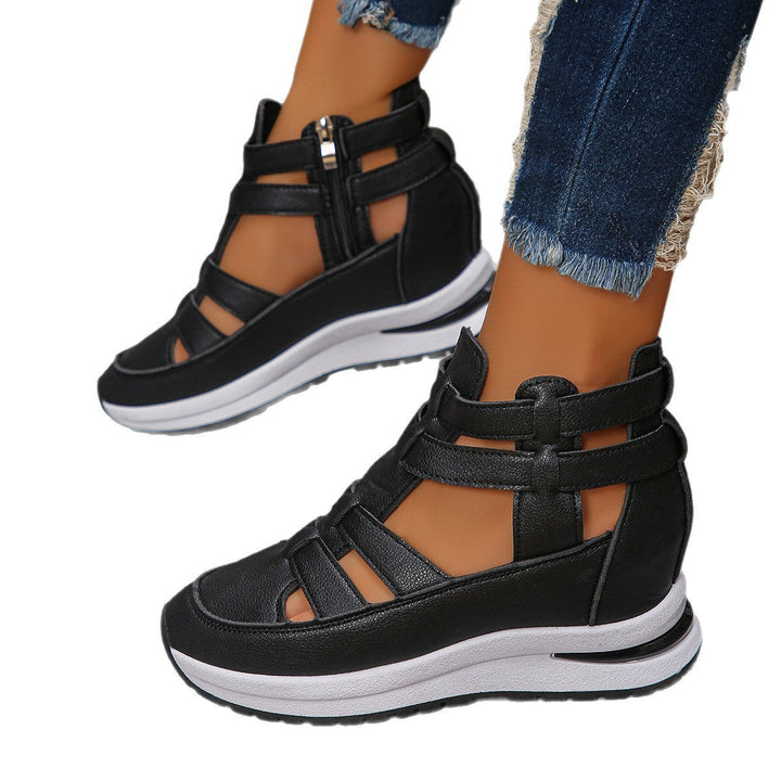 Stylish Lightweight Wedge Sandals with Convenient Side Zipper