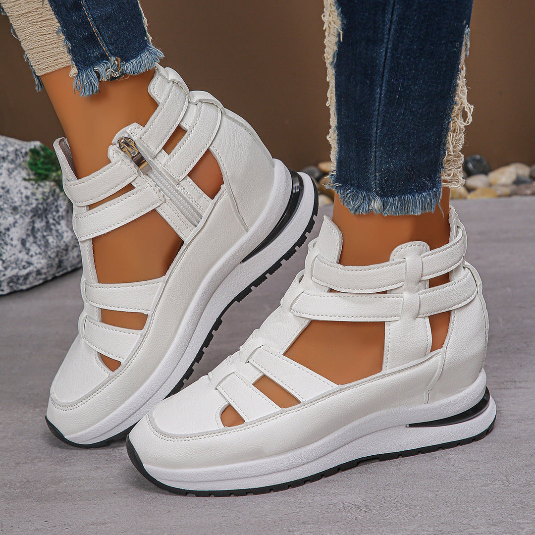 Stylish Lightweight Wedge Sandals with Convenient Side Zipper