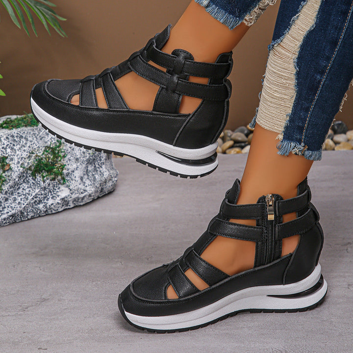 Stylish Lightweight Wedge Sandals with Convenient Side Zipper