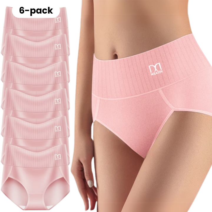 Shaplex™ – 6-Pack Breathable and Comfortable High-Waisted Panties with Tummy Control