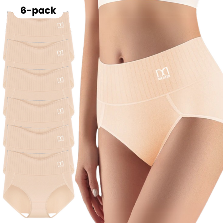 Shaplex™ – 6-Pack Breathable and Comfortable High-Waisted Panties with Tummy Control