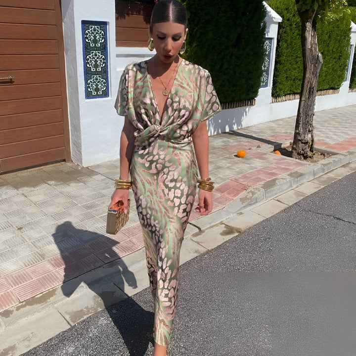 Matilda™ | Twisted Neckline Long Dress