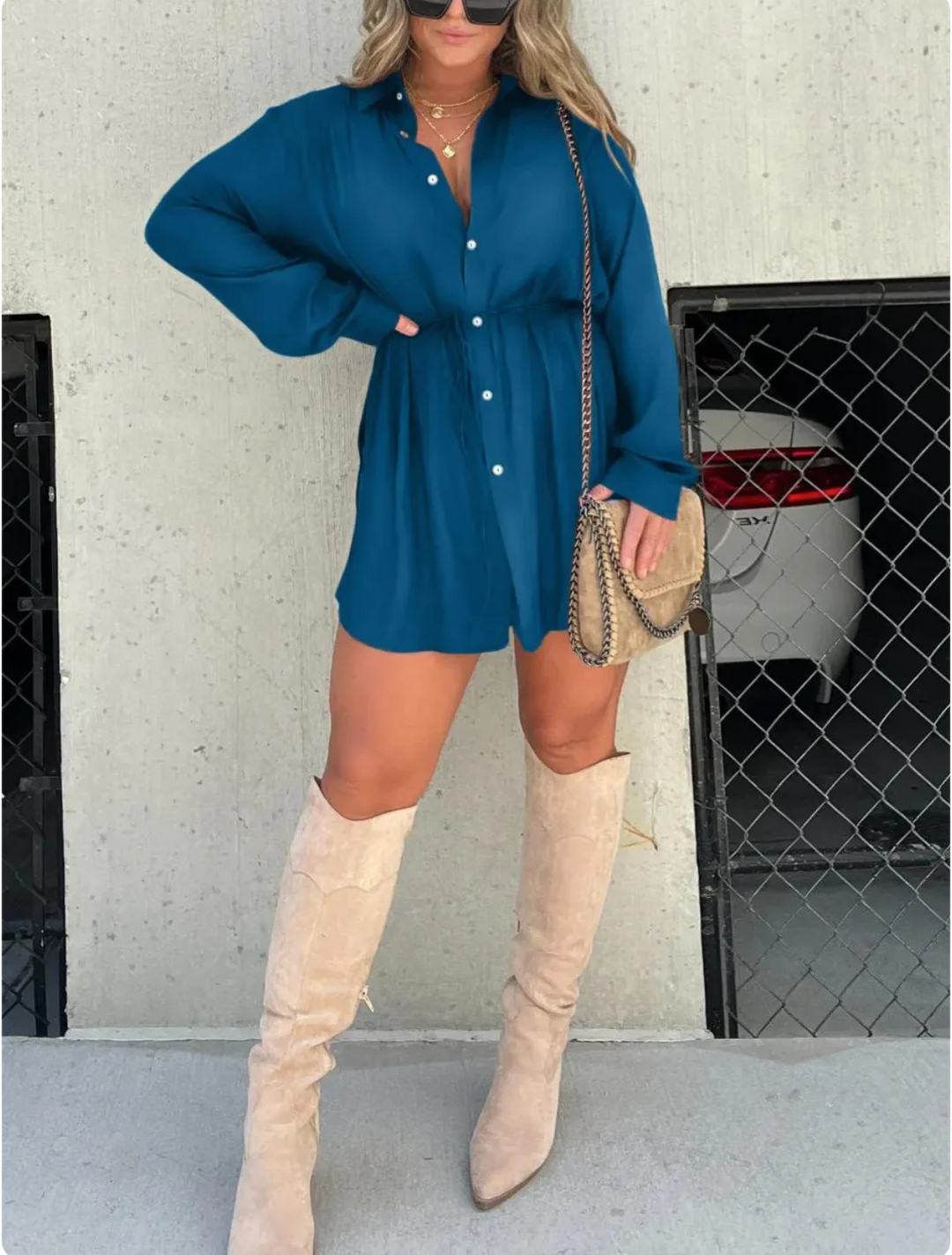 Vivian | Chic Satin Romper Dress