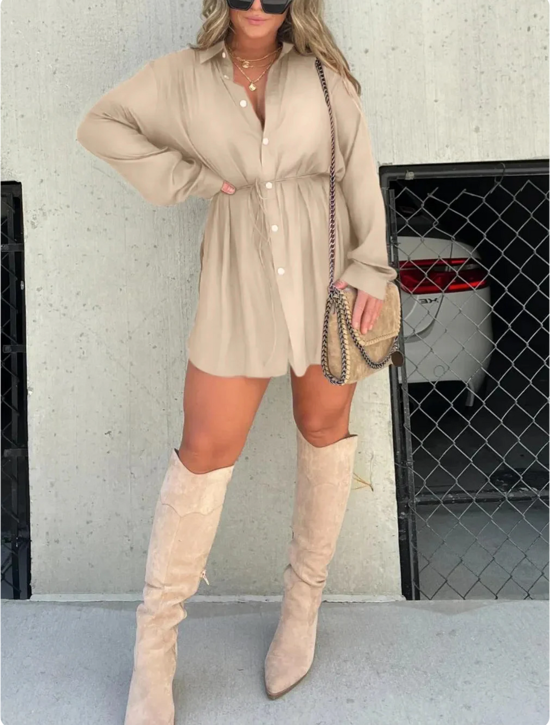 Vivian | Chic Satin Romper Dress