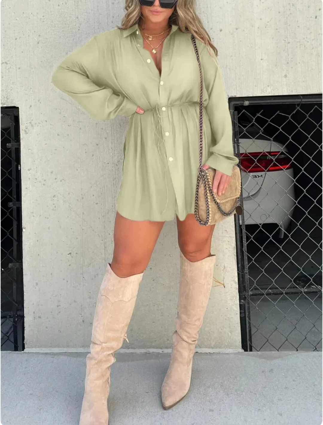 Vivian | Chic Satin Romper Dress