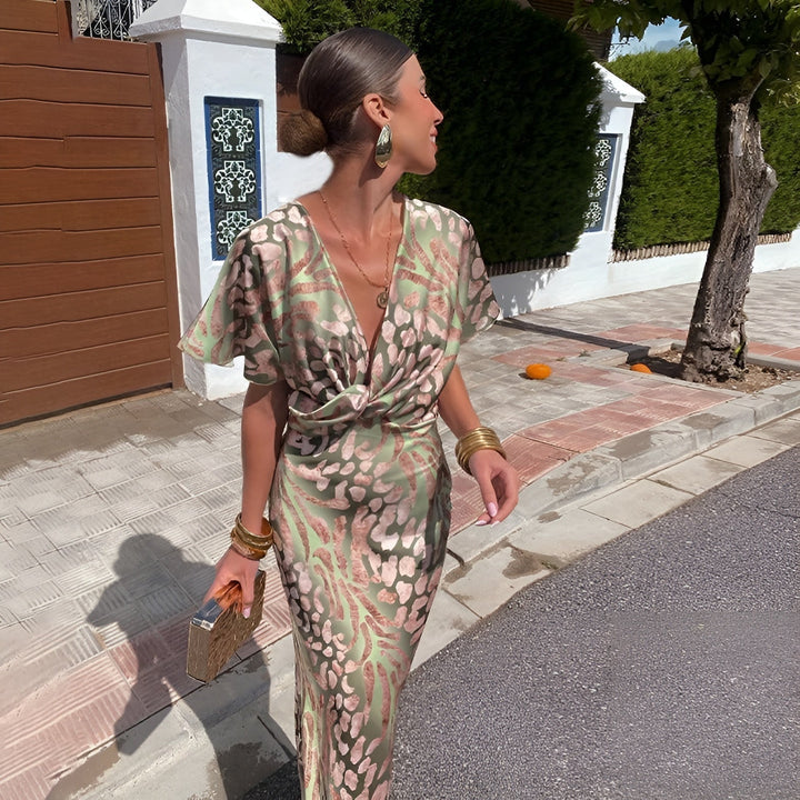Matilda™ | Twisted Neckline Long Dress