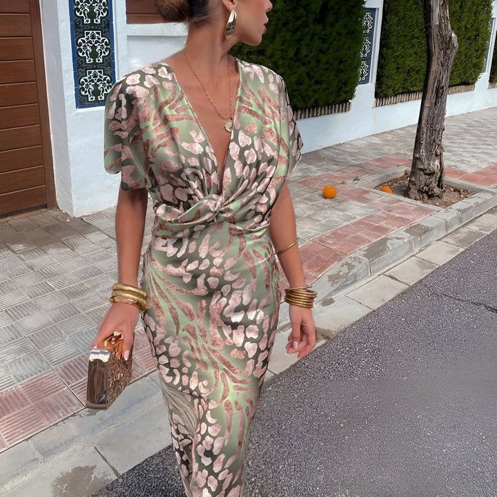 Matilda™ | Twisted Neckline Long Dress