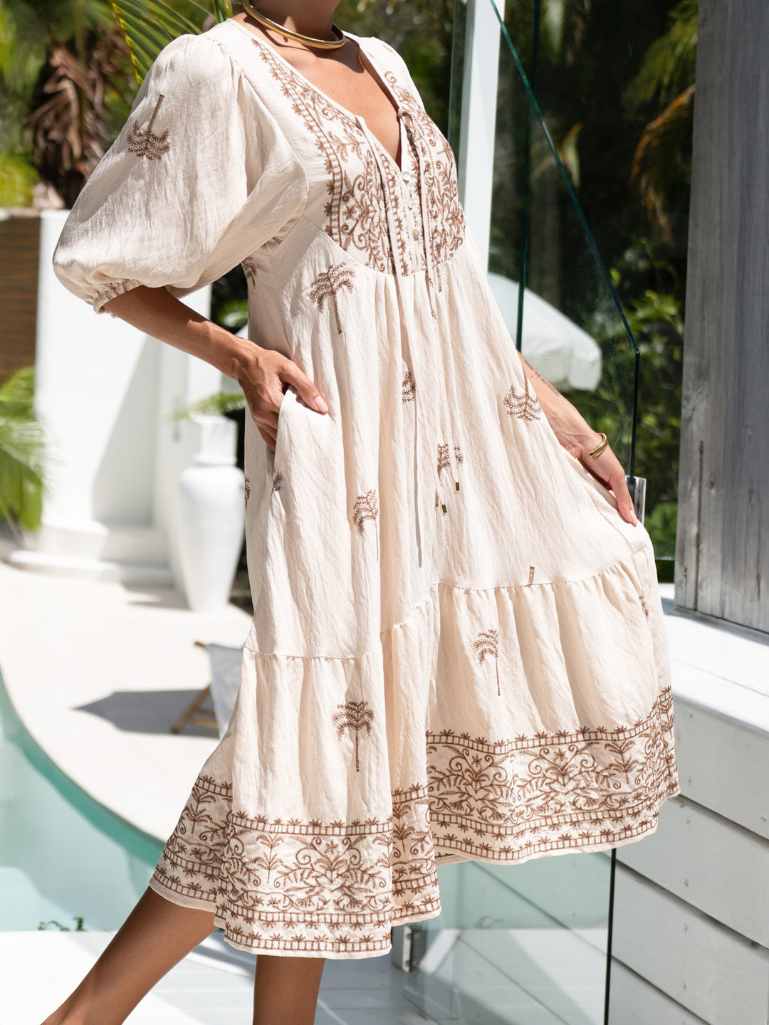 Sierra Tropic Embroidered Midi