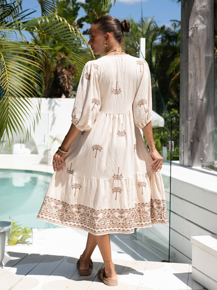 Sierra Tropic Embroidered Midi