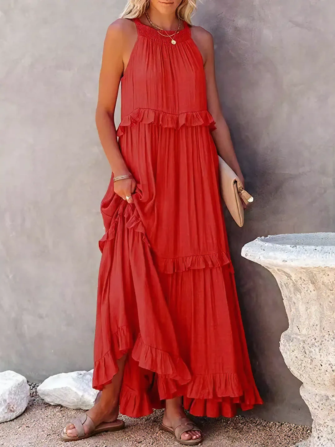 Iris | Ruffle Breeze Maxi Dress