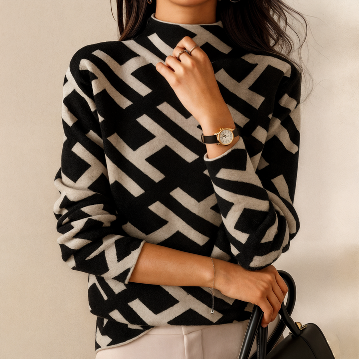 The Evana Knit – Geometric Comfort for the Winter Season