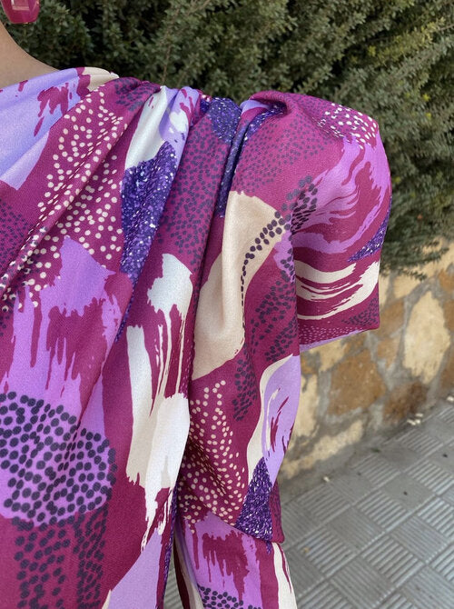 Yllana™ | Women's Purple One-Shoulder Midi Dress