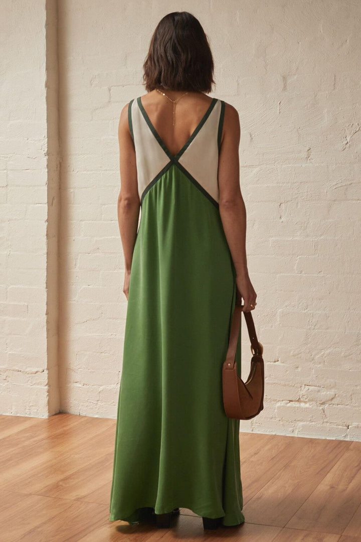 Agate | Midi Dress with V-Neck Suede Effect