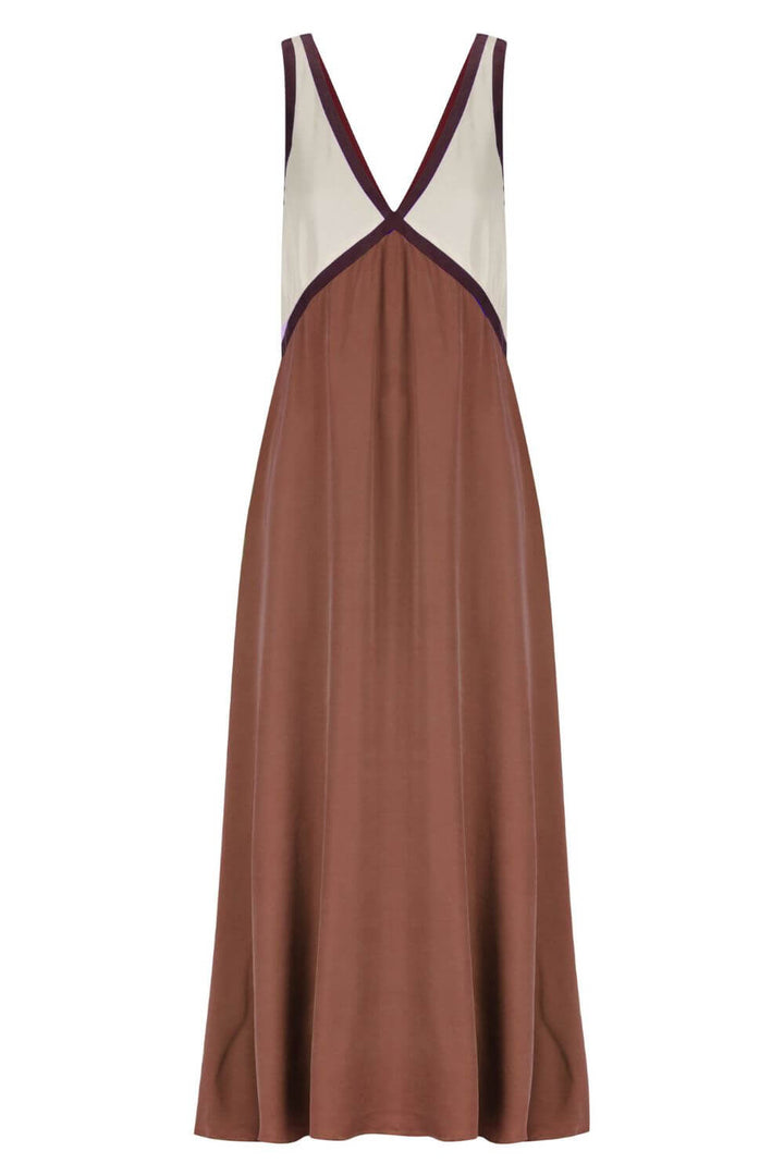 Agate | Midi Dress with V-Neck Suede Effect