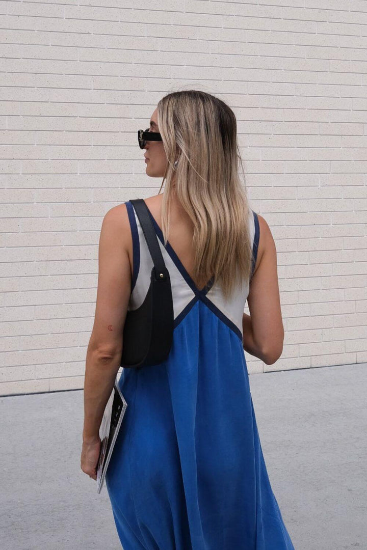 Agate | Midi Dress with V-Neck Suede Effect