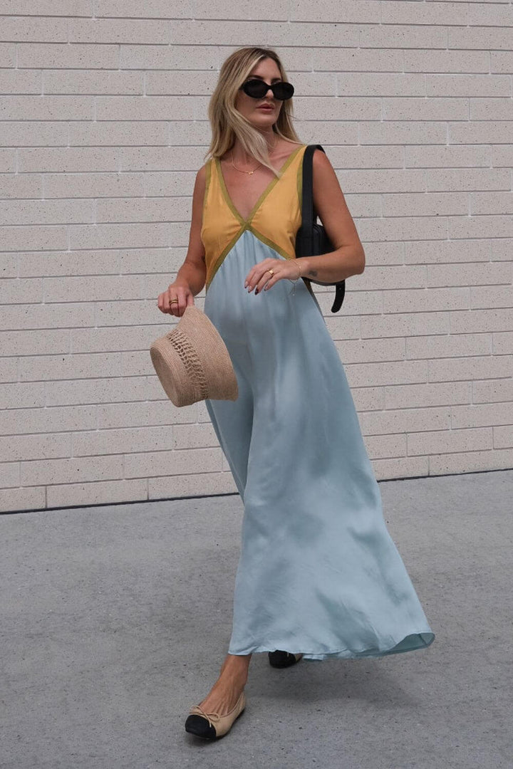 Agate | Midi Dress with V-Neck Suede Effect