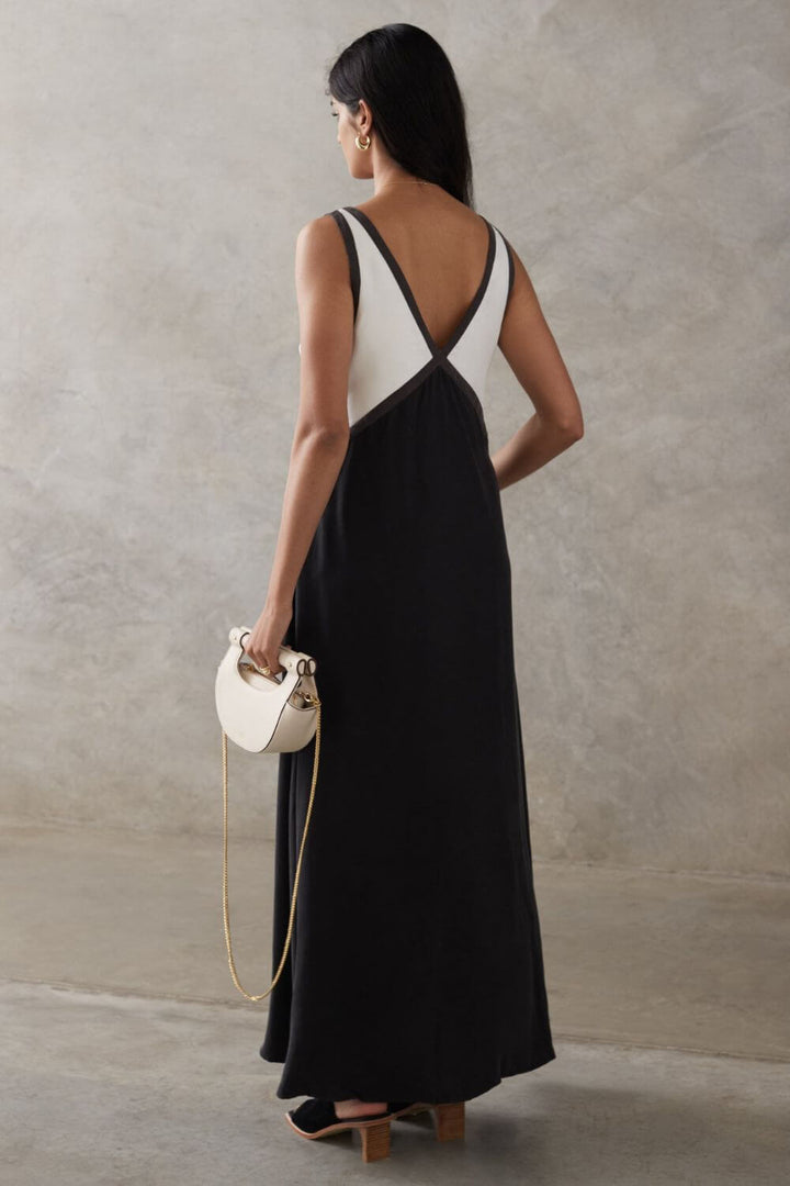 Agate | Midi Dress with V-Neck Suede Effect