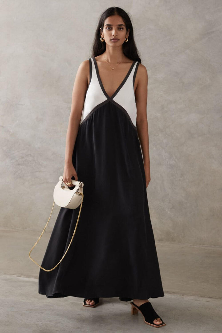Agate | Midi Dress with V-Neck Suede Effect
