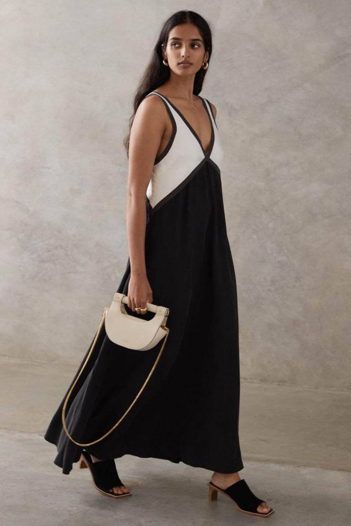 Agate | Midi Dress with V-Neck Suede Effect
